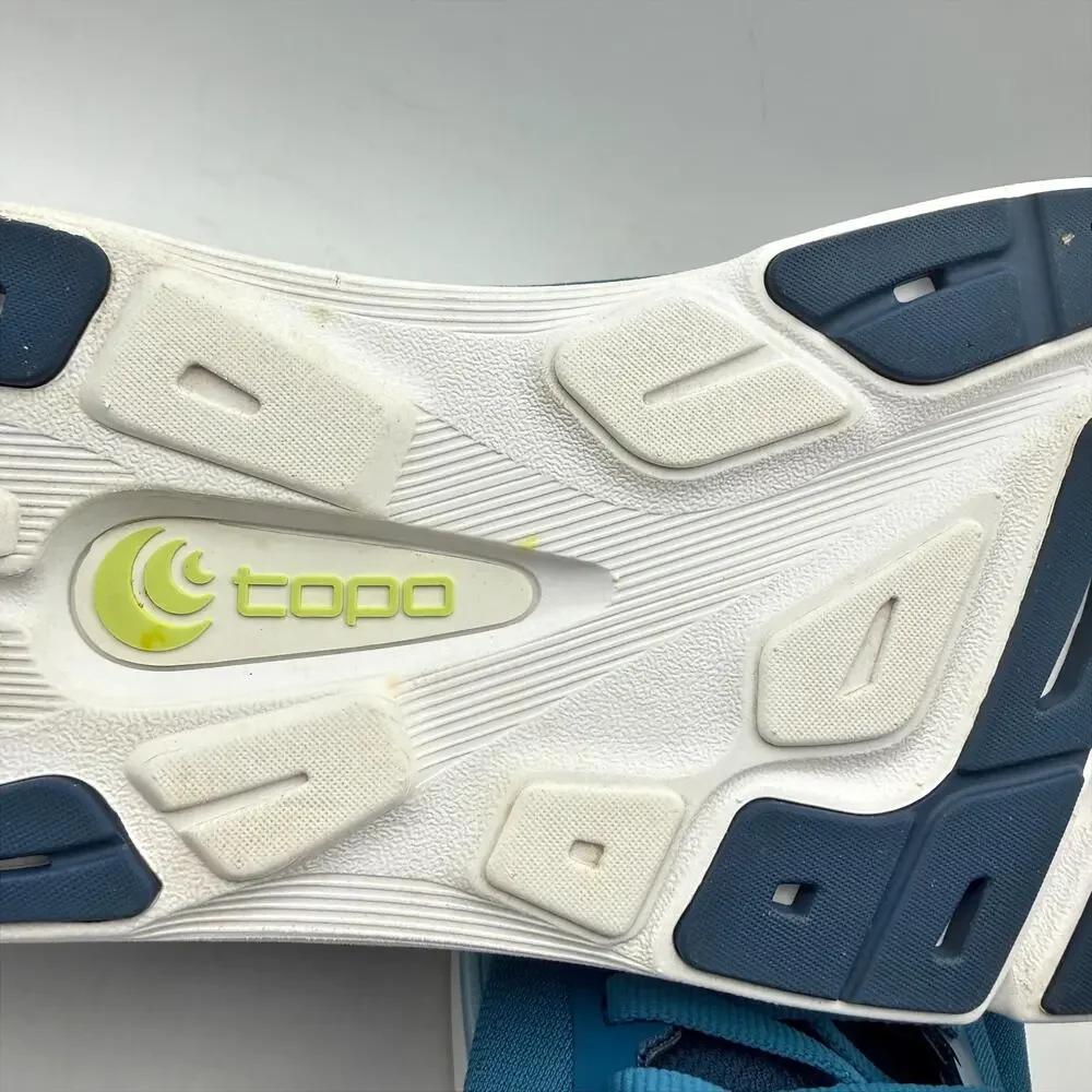 Topo Athletic Mens Magnifly 5 Running Sneakers US 12.5 D Blue Green Athletic EUC